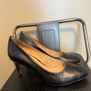 ANTONIO MELANI Black Leather Heels Sz 10